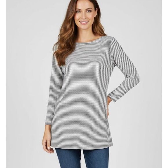 J.Jill Wearever Collection Striped Knit Tunic Top Women’s Petite Small - Picture 1 of 8